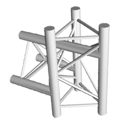 ExpoTruss X3K-30 Alu 3-Punkt 3-Weg T-Stück vert. / Sp. Aussen