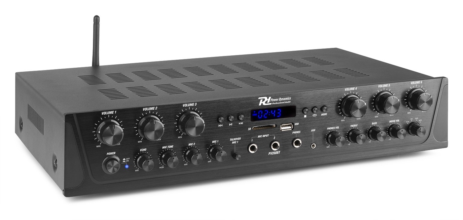 Power Dynamics PV260BT 6 KanalVerstärker mit USB SD