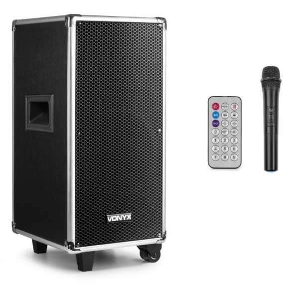 Vonyx ST095 mobiles Akku Soundsystem mit Bluetooth, USB, SD, MP3 und Funkmikrofon