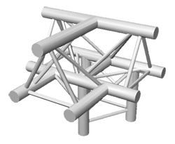 ExpoTruss X3K-30 Alu 3-Punkt 4-Weg T-Stück horizontal, Spi.oben