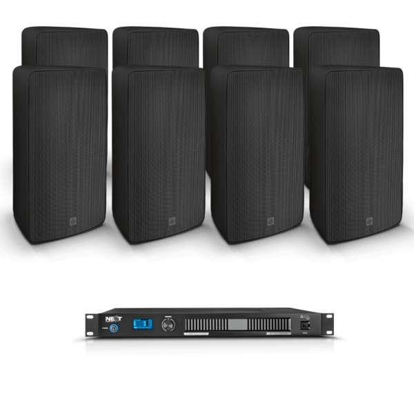 NEXT audiocom 8T8.A504 - Installations-Set mit Outdoorlautsprechern schwarz