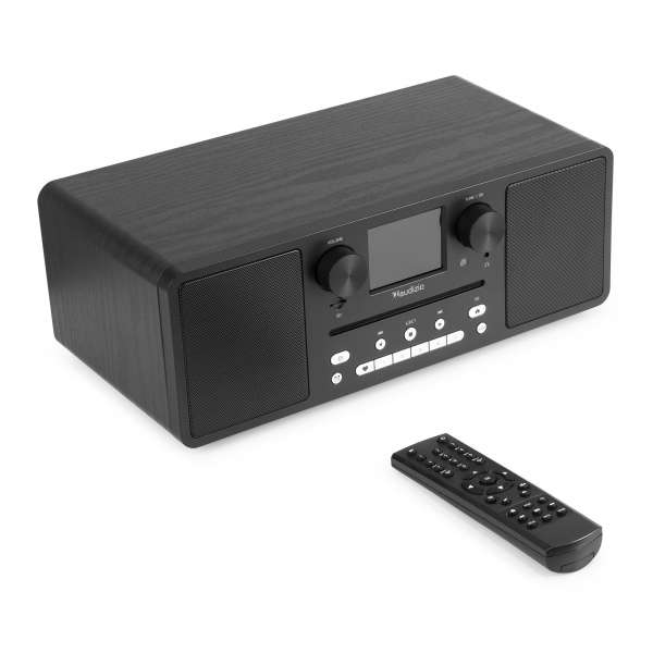 Audizio Naples Stereo-DAB-Radio mit CD-Player, Bluetooth, UKW und Internetradio – 60 W – Schwarz