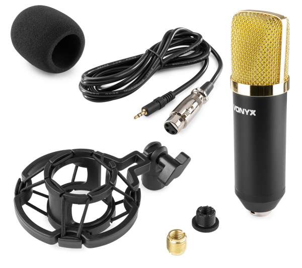 Vonyx CM400B Studio Kondensator Mikrofon Schwarz / Gold